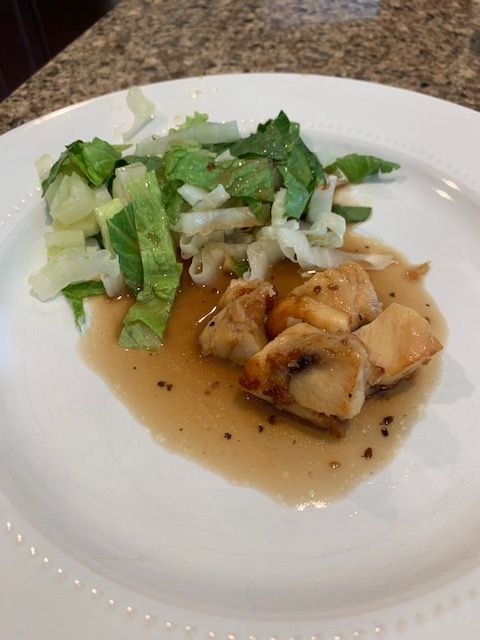 primal kitchen teriyaki sauce on chicken and salad
