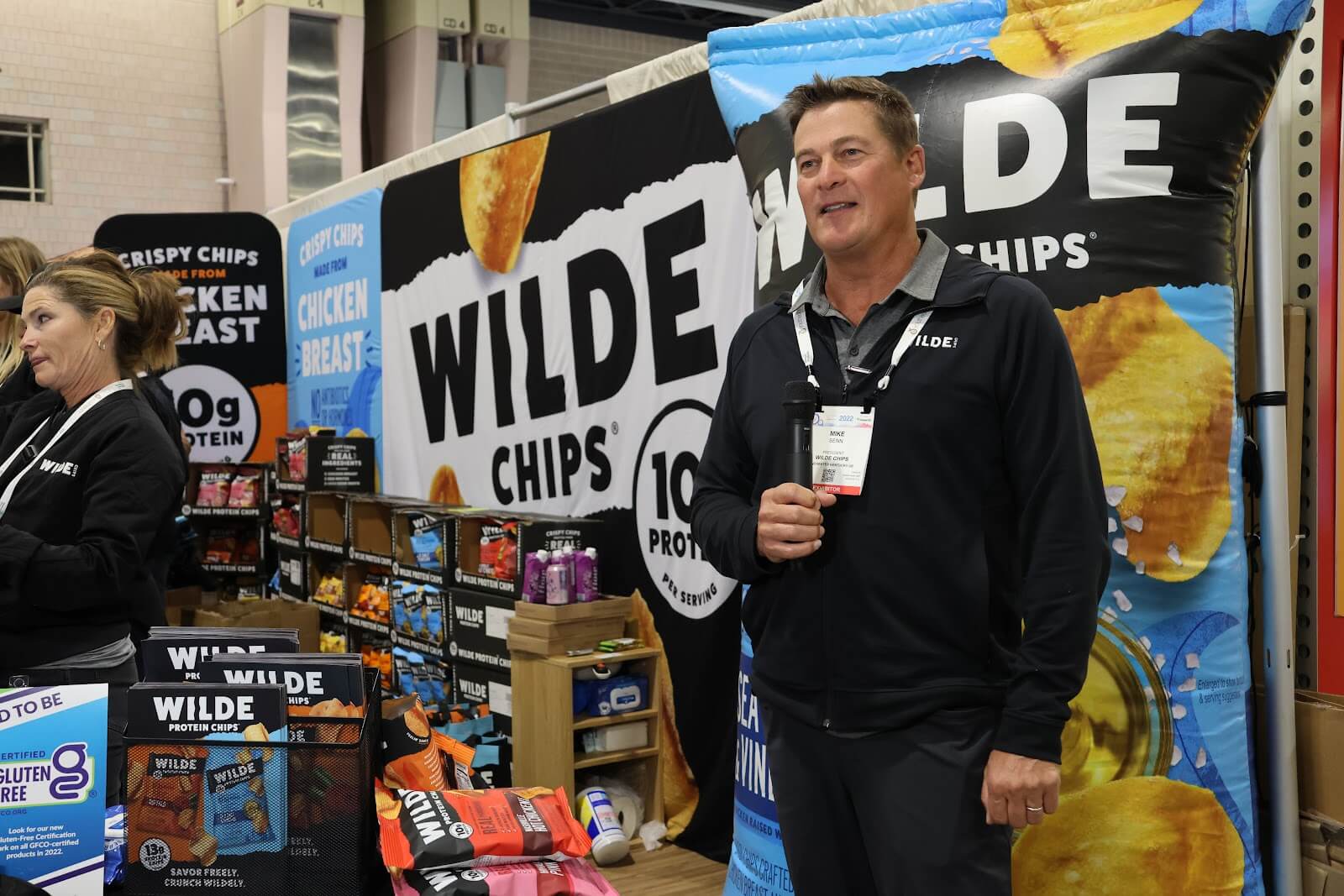 mike senn of wilde chips at expo east 2022