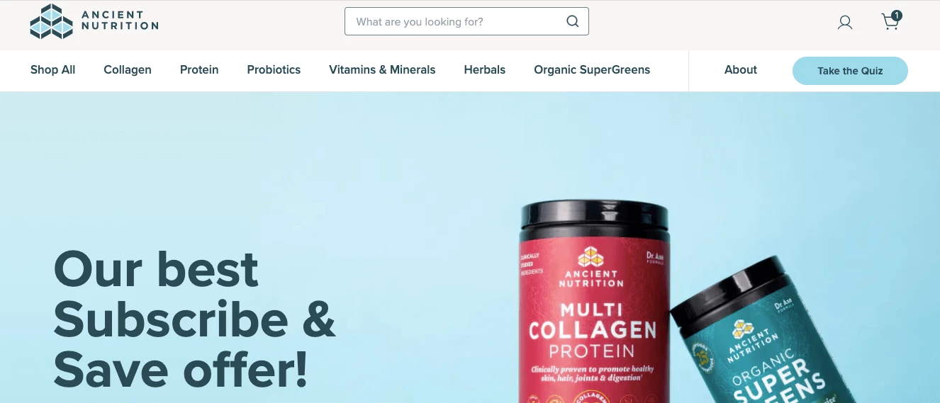 ancient nutrition homepage