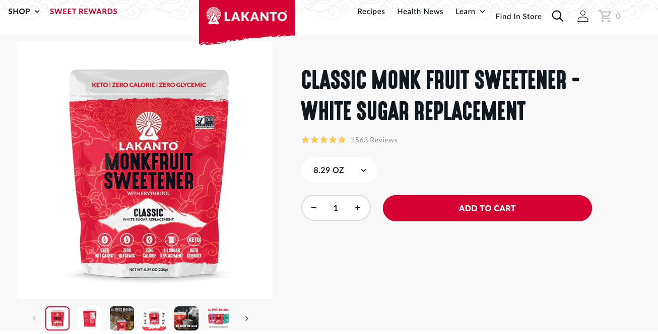 lakanto classic monkfruit sweetener
