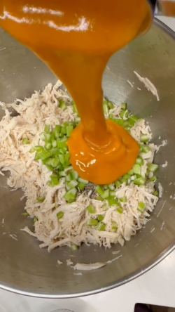 buffalo sauce added to chicken and celery