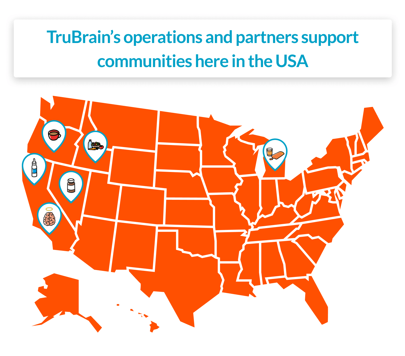 TruBrain's operations and partners support communities here in the USA