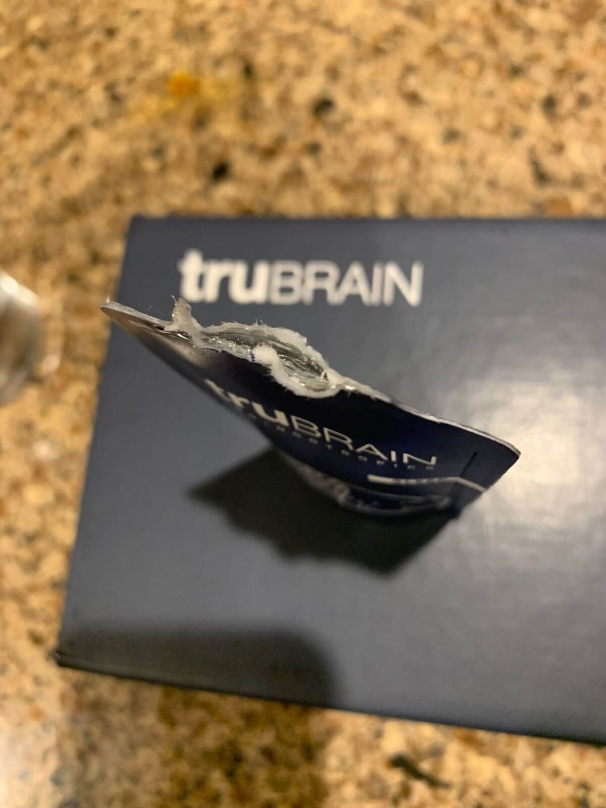 tru brain shot packaging is difficult to open and drink from