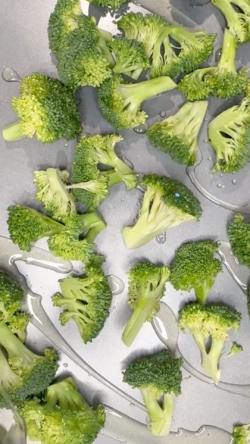 coat broccoli with avocado oil and bake