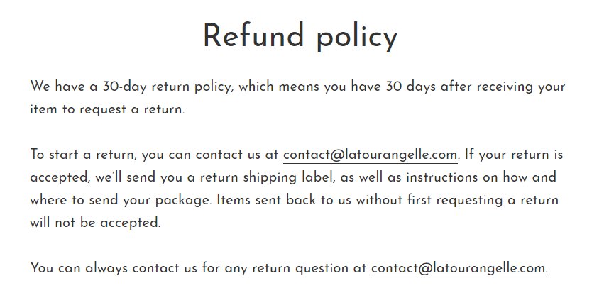 La Tourangelle's refund policy