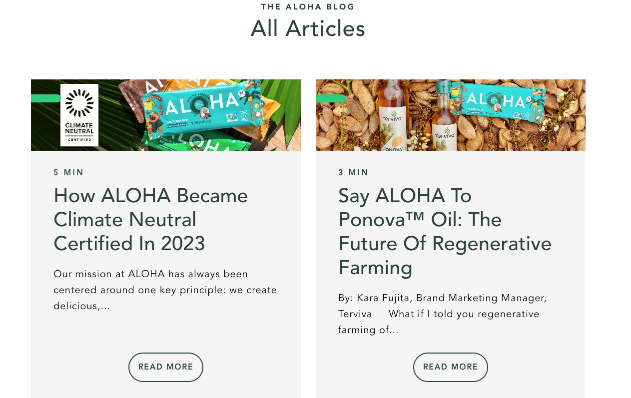 The Aloha Blog page
