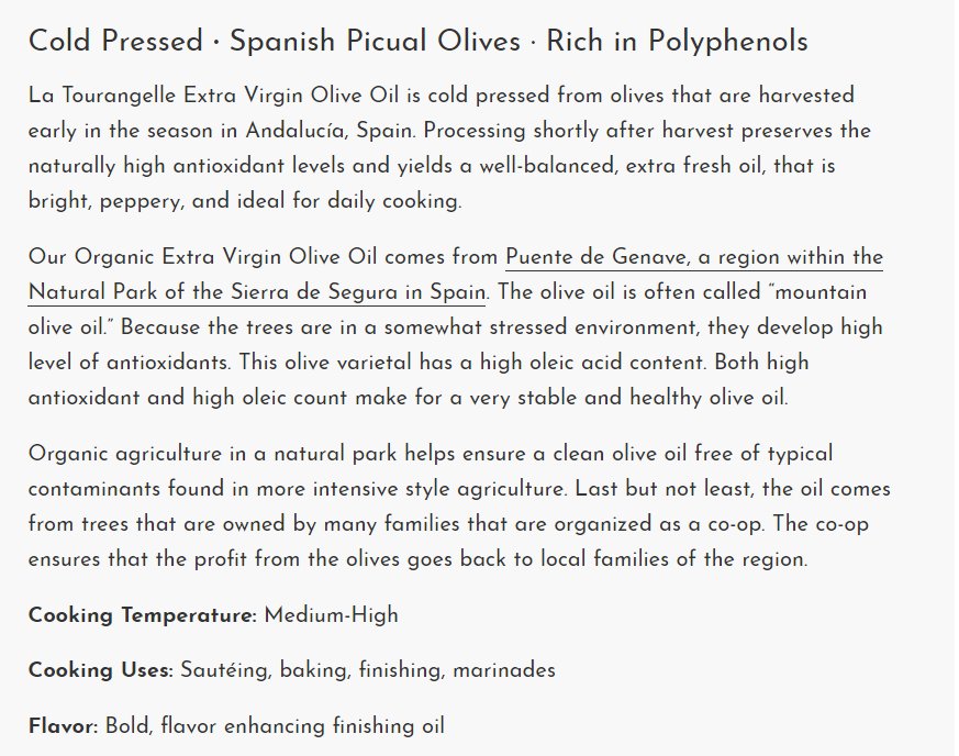 Cold Pressed - Spanish Picual Olives - Rich in Polyphenols 