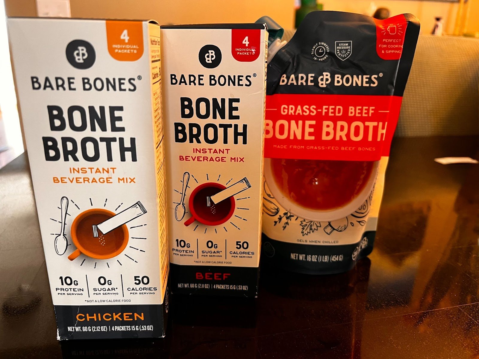 Classic Grass-Fed Beef Bone Broth, Instant Chicken, and Instant Beef