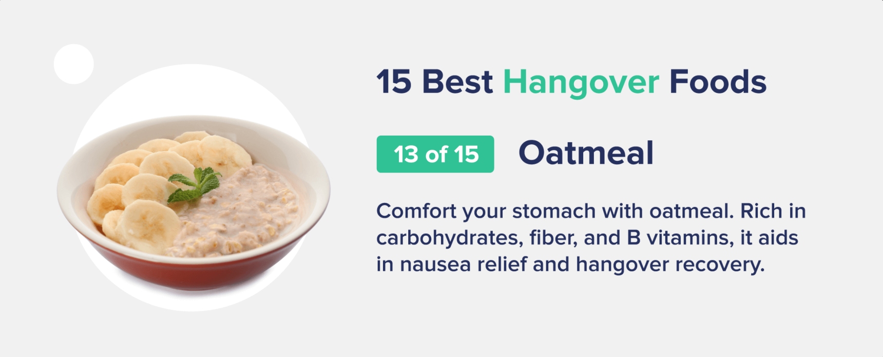 oatmeal best hangover foods