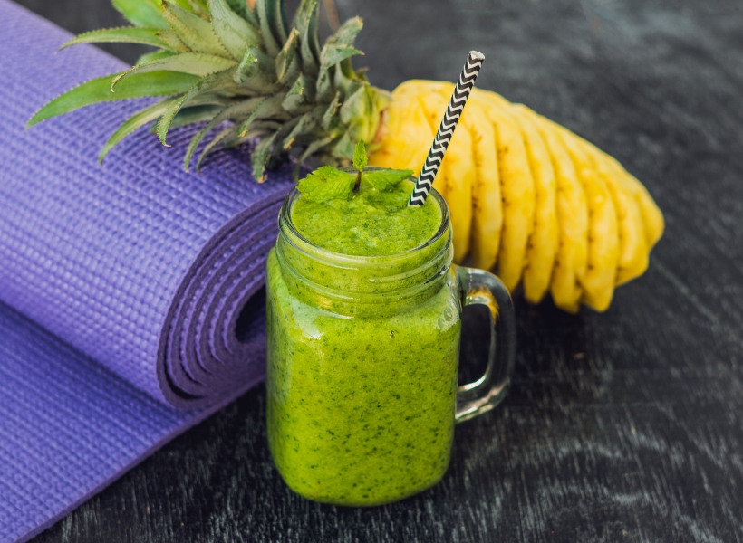 tropical green protein smoothie