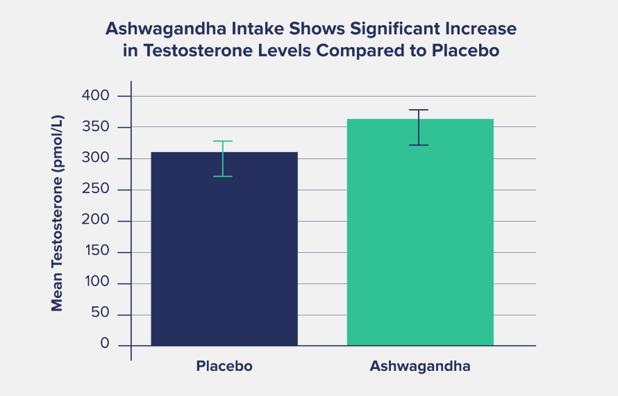 ashwagandha intake increases testosterone levels