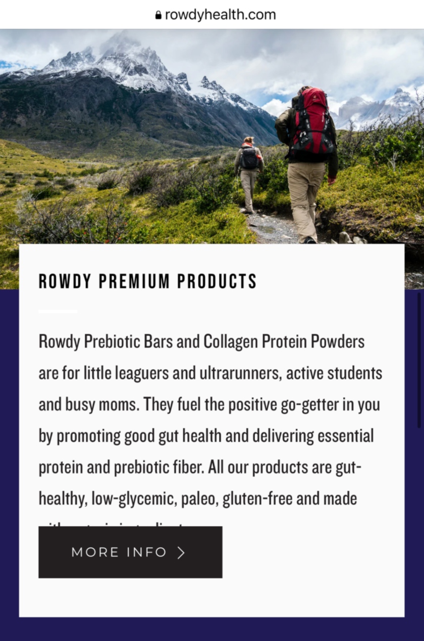 rowdy premium products mobile view