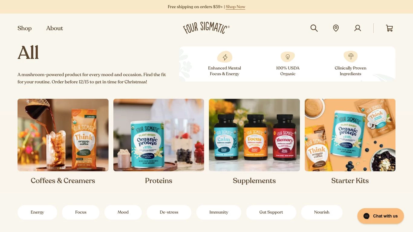 Four Sigmatic Website Experience