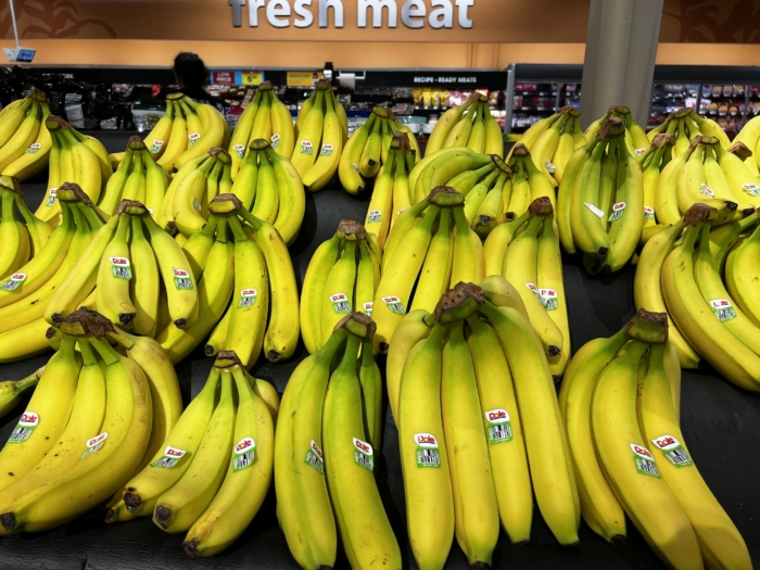 Bananas at the grocery store.