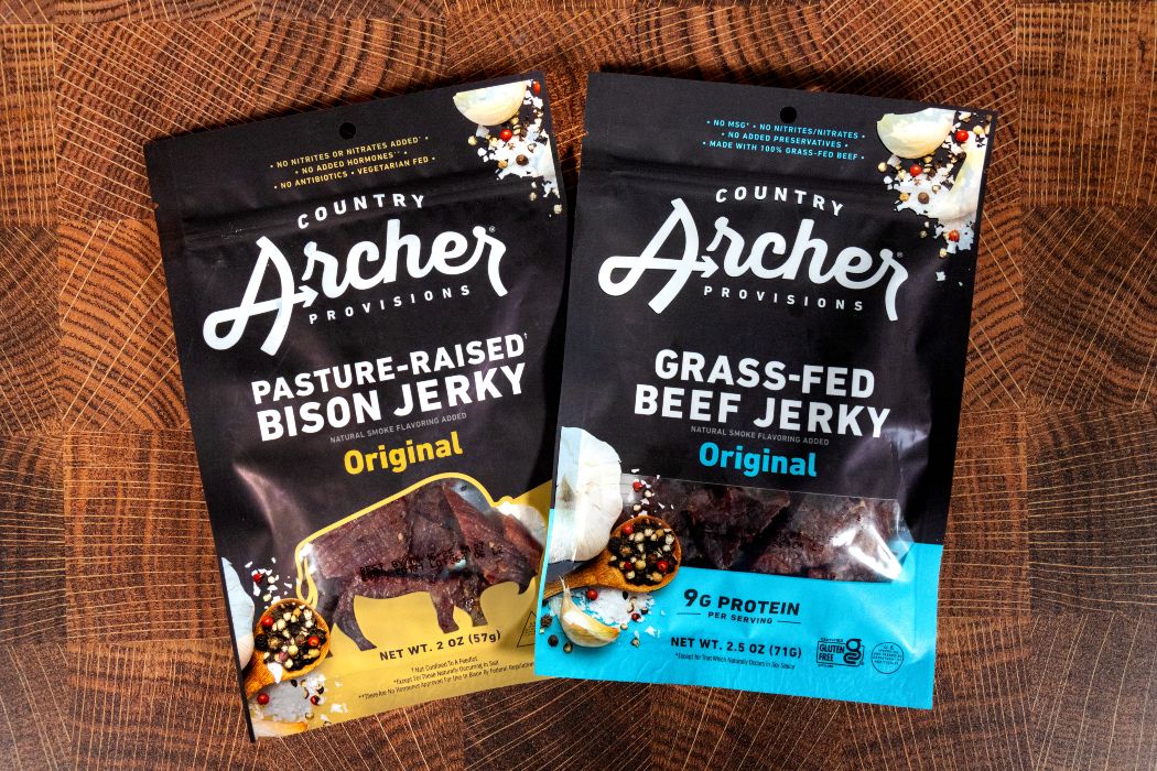2 flavors of Country Archer Best Beef Jerky.