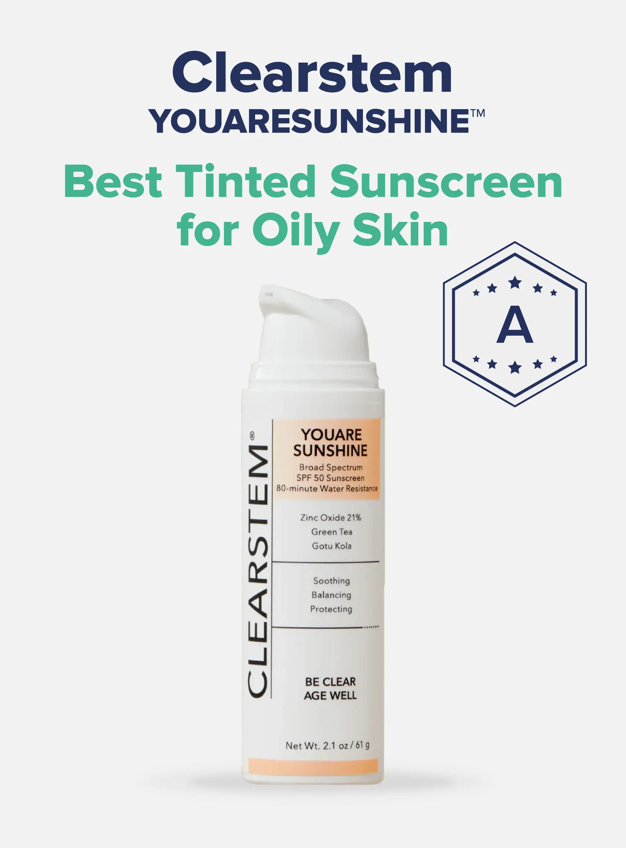 An image of the Best Tinted Sunscreen for Oily Skin: Clearstem YOUARESUNSHINE™.