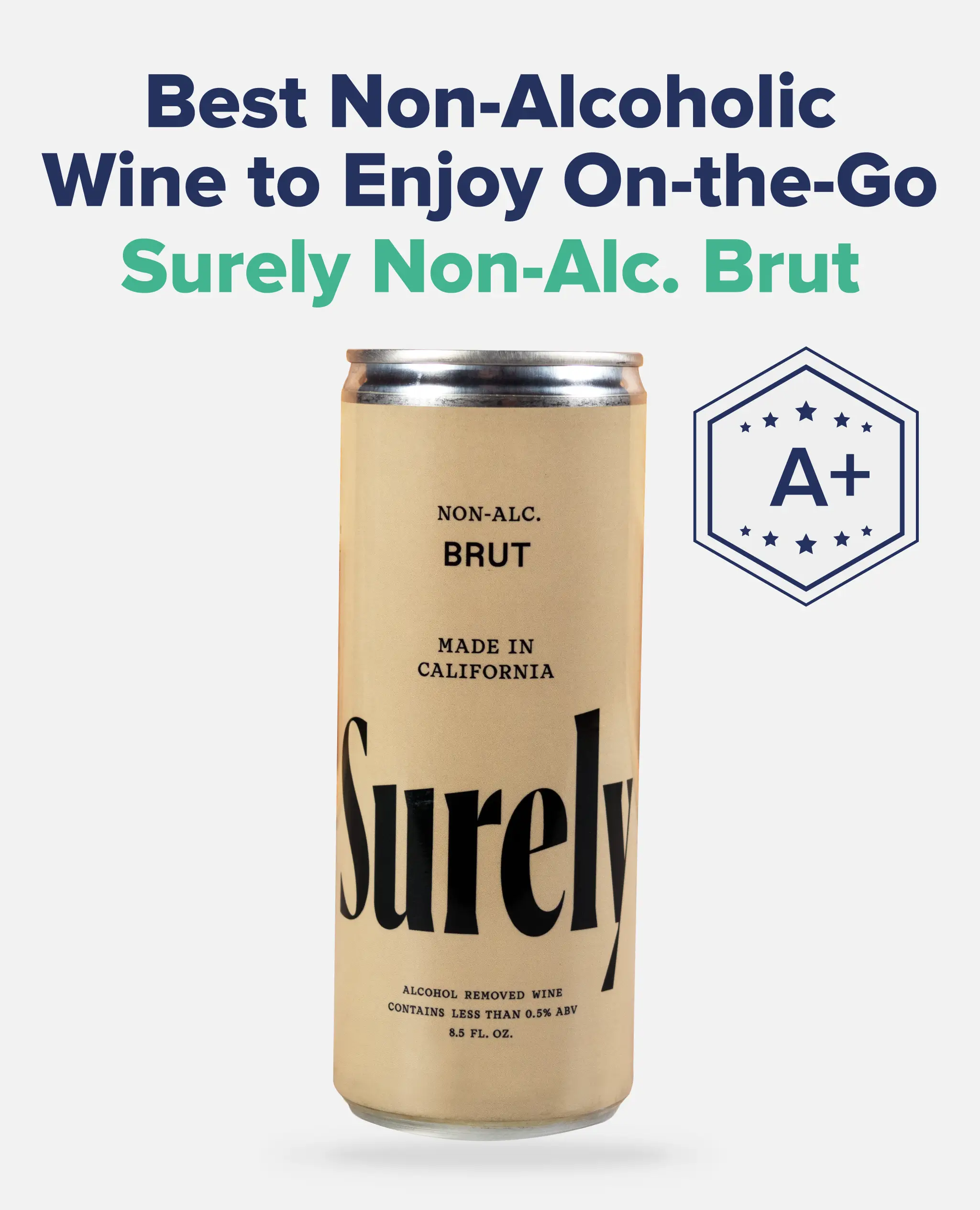 Best Non-Alcoholic Wine to Enjoy On-the-Go: Surely Non-Alcoholic Brut (A+)