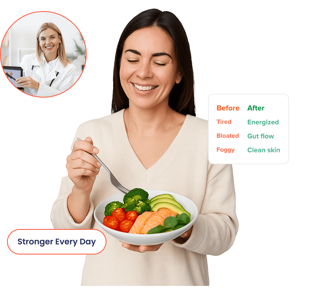 before vs after meeting with an anti-inflammatory dietitian