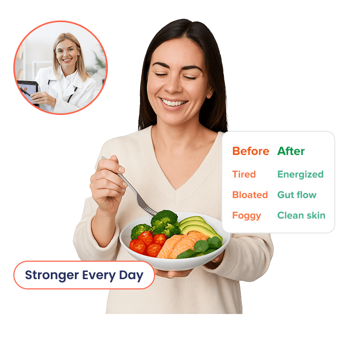 before vs after meeting with an anti-inflammatory dietitian
